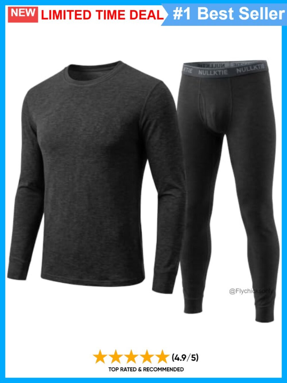 Mens 290g Heavyweight Thermal Underwear Set Fleece Lined Long Johns Base Layer